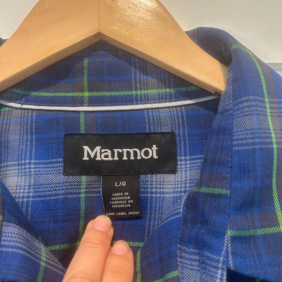Marmot Men’s Large Long Sleeve Plaid Button Down Shirt SCC-183 - Picture 2 of 6